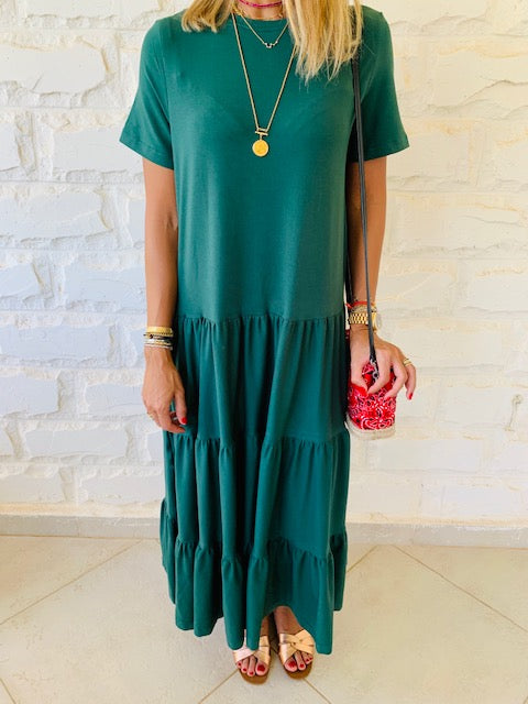 Green Tiered City Dress