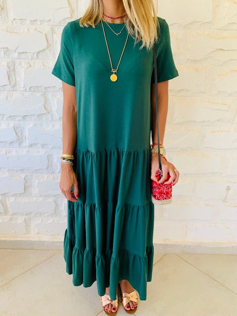 Green Tiered City Dress