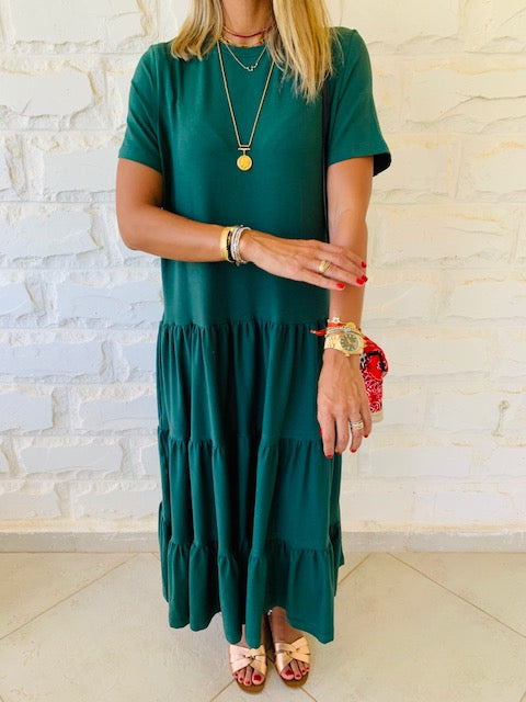 Green Tiered City Dress