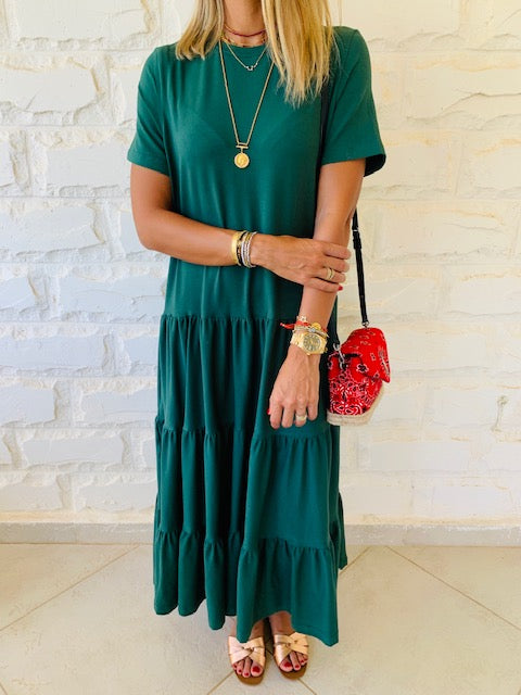 Green Tiered City Dress