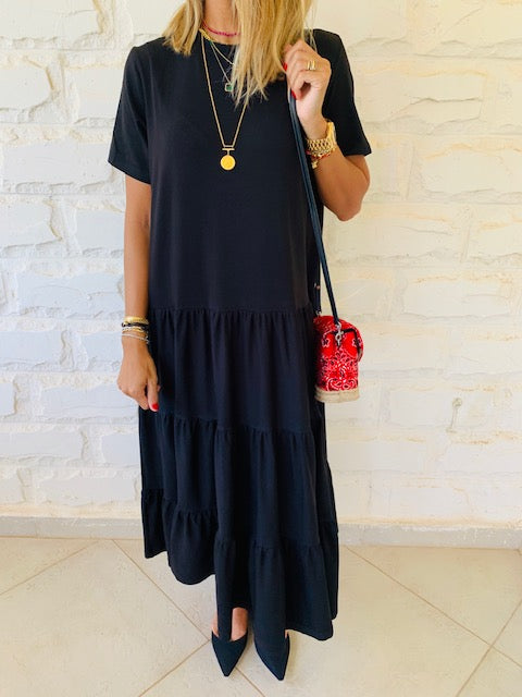 Black Tiered City Dress