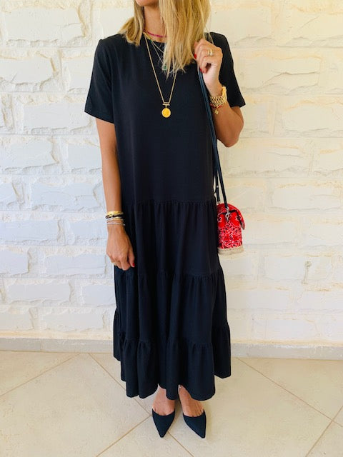Black Tiered City Dress
