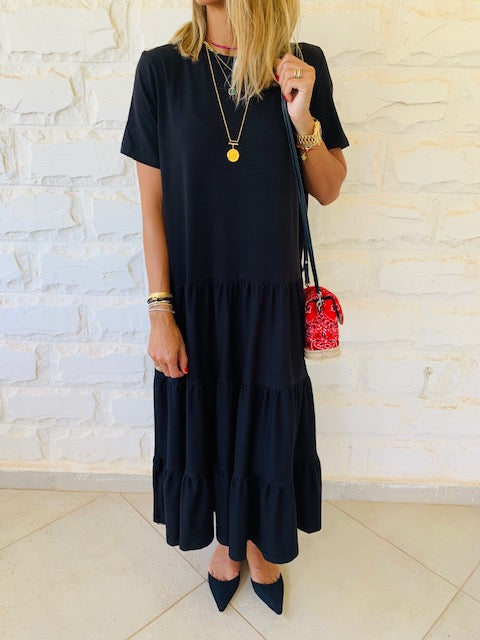 Black Tiered City Dress