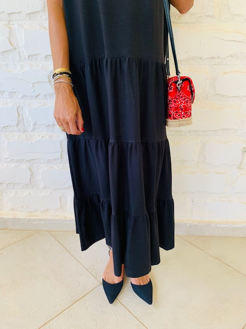 Black Tiered City Dress