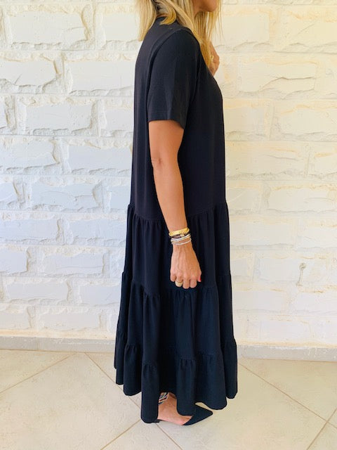 Black Tiered City Dress