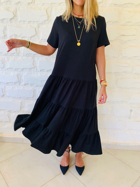 Black Tiered City Dress