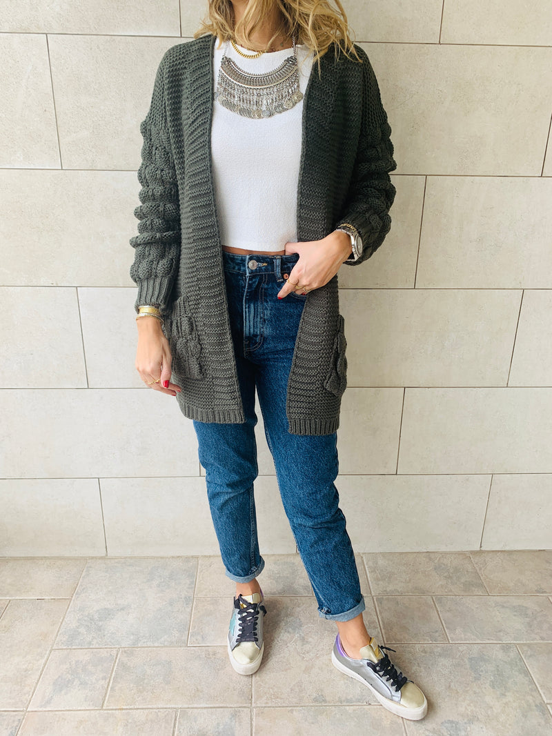 Olive Holly Pocket Cardigan