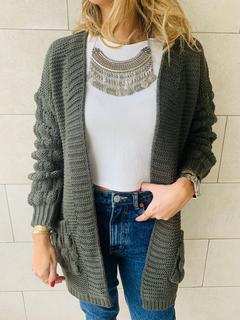 Olive Holly Pocket Cardigan