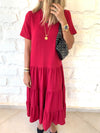 Burgundy Tiered City Dress