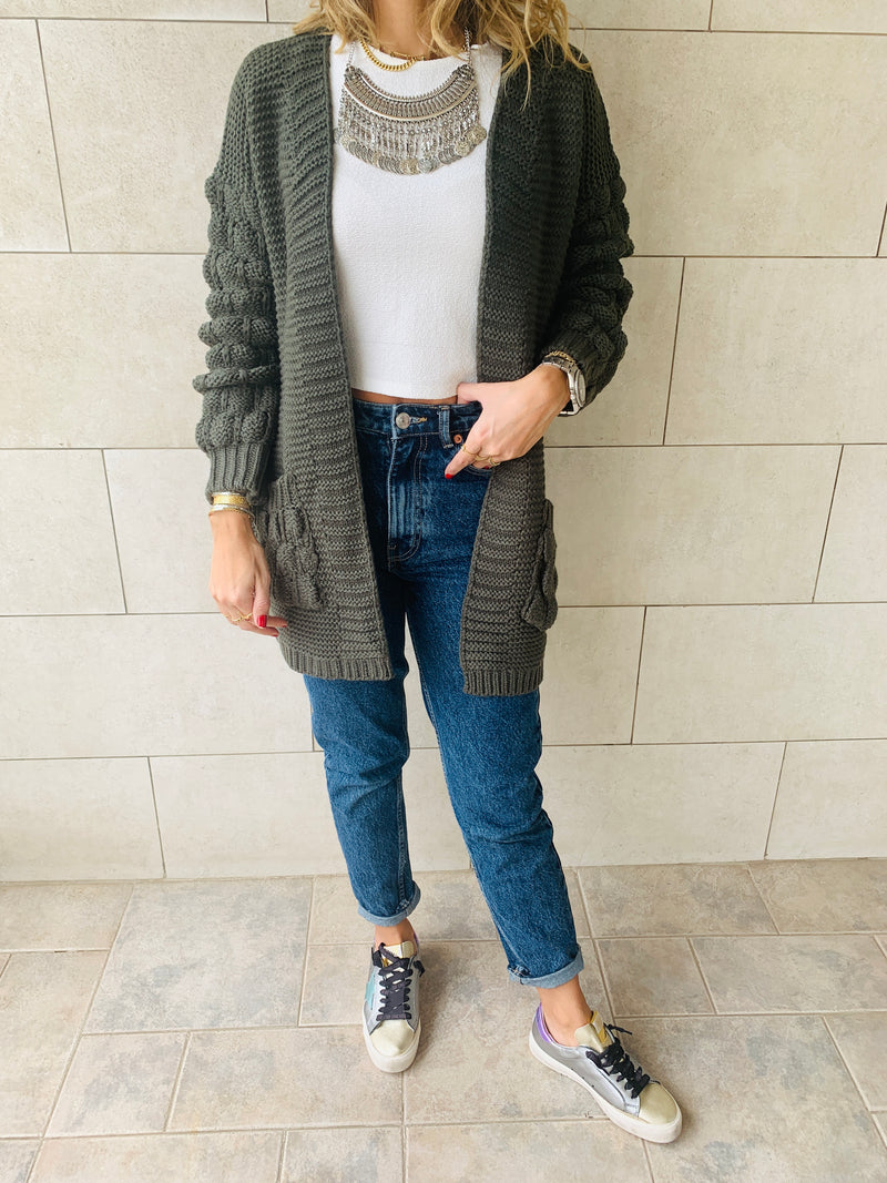 Olive Holly Pocket Cardigan