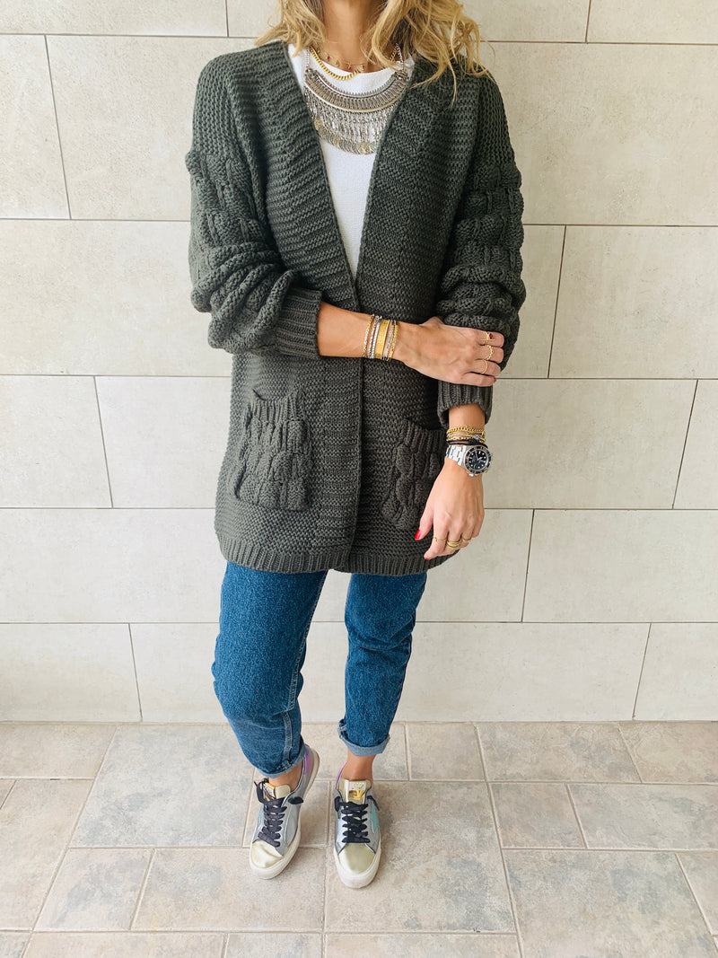 Olive Holly Pocket Cardigan