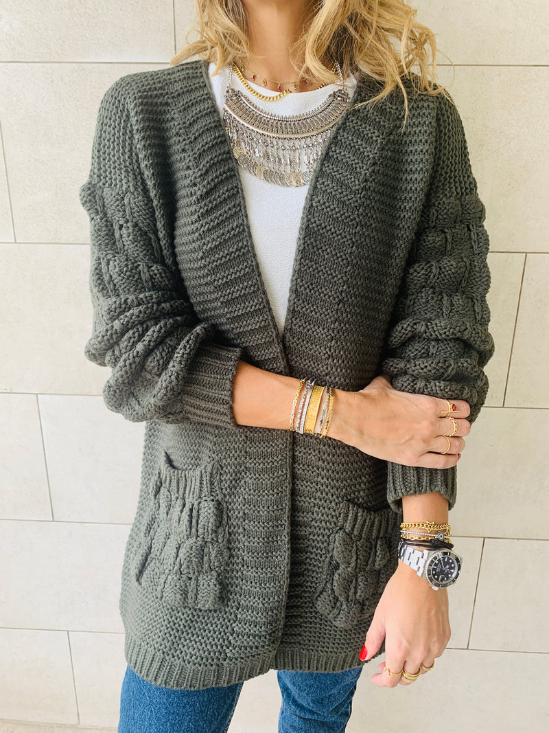 Olive Holly Pocket Cardigan