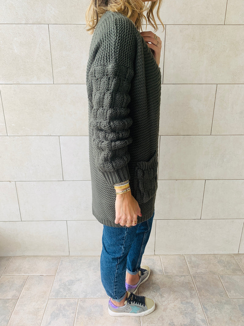 Olive Holly Pocket Cardigan