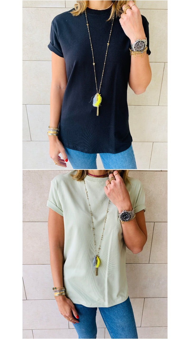Black & Sage Crew T-Shirt Set