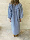 Blue Zigzag Shirt Dress