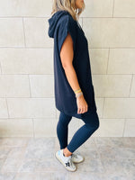 Black Short Sleeve Hoodie
