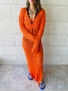 Orange Cross Crochet Dress