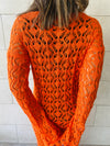 Orange Cross Crochet Dress