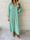 Green Zigzag Shirt Dress