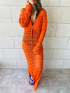 Orange Cross Crochet Dress