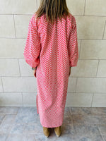 Red Zigzag Shirt Dress