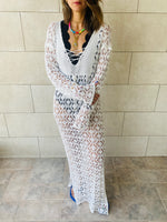 White Cross Crochet Dress