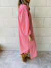 Red Zigzag Shirt Dress
