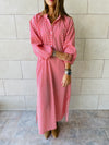 Red Zigzag Shirt Dress