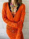 Orange Cross Crochet Dress