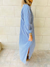 Blue Zigzag Shirt Dress