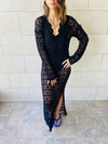 Black Cross Crochet Dress