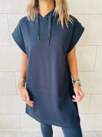 Black Short Sleeve Hoodie