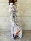 White Cross Crochet Dress