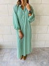 Green Zigzag Shirt Dress