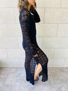 Black Cross Crochet Dress